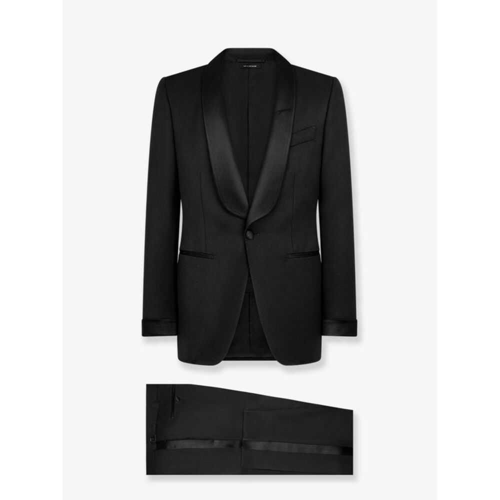 Tom Ford Men Stretch Virgin Wool Tuxedo With Satin Profiles